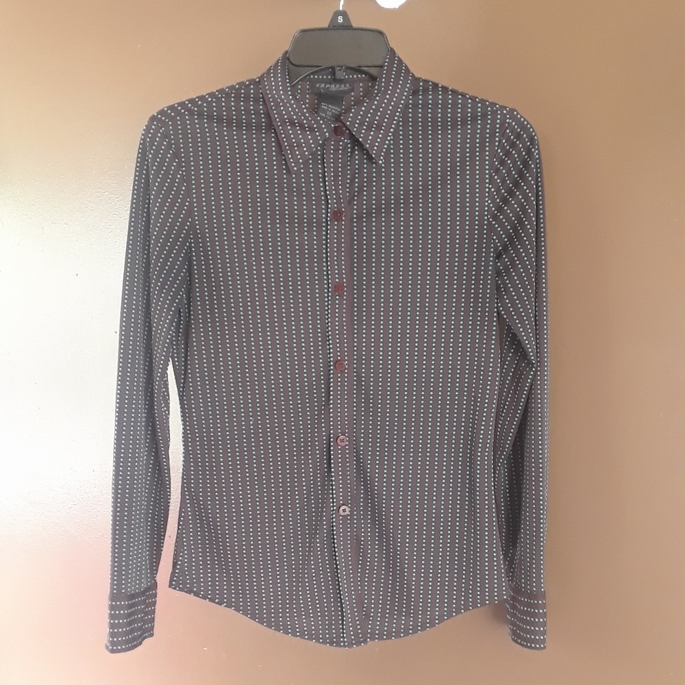 Express Polyester Button Up Shirt